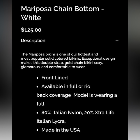 Sauvage Swimwear Mariposa Chainmail Bikini Top and Bottom - Picture 4 of 9